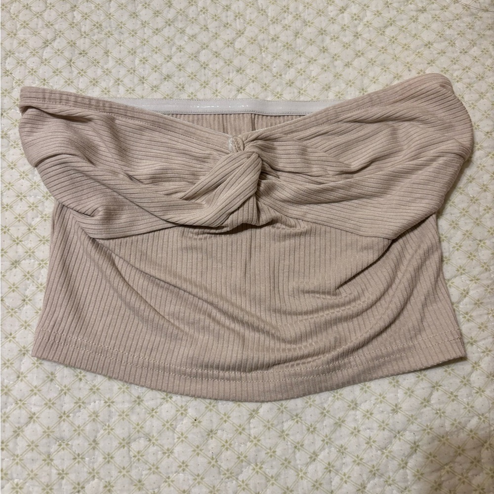 S | SHEIN | Tan | Cropped Tube Top